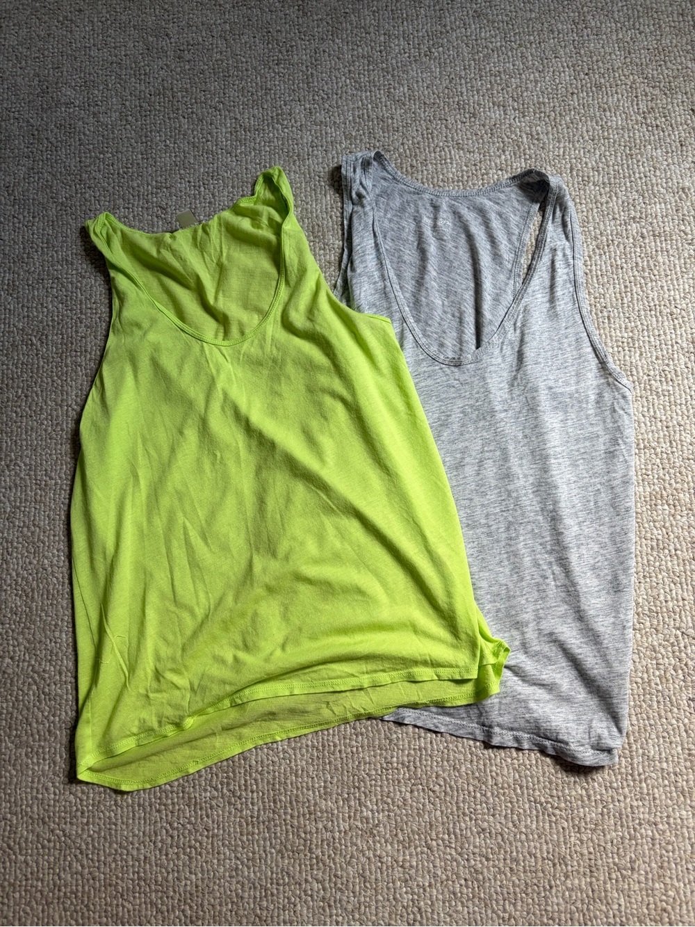 J. Crew Women’s Tank Tops - Neon Yellow/Green & Heather Gray